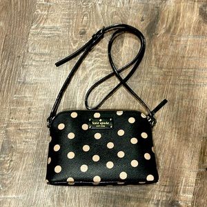 Kate Spade New York black with polka dot crossbody purse